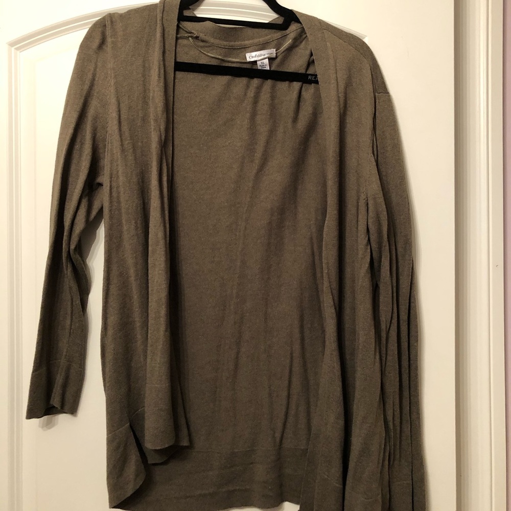 Army green cardigan